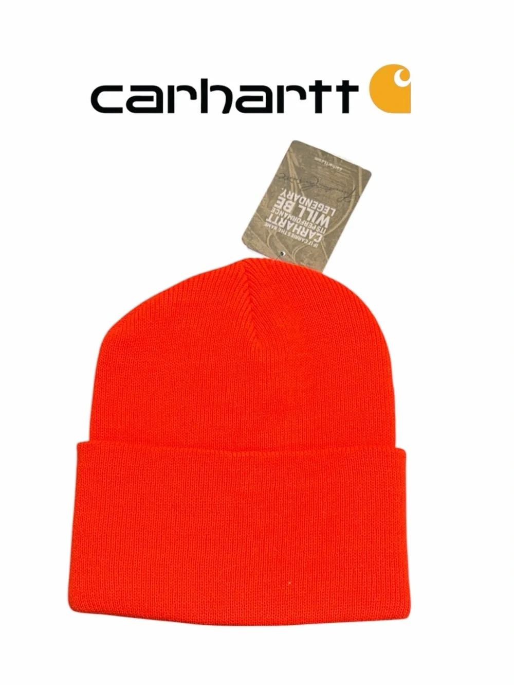 Carhartt‎ A18 Blaze Bright Orange Cuffed Beanie